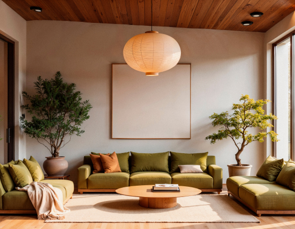 The Kyoto Oasis - Japandi Living Room